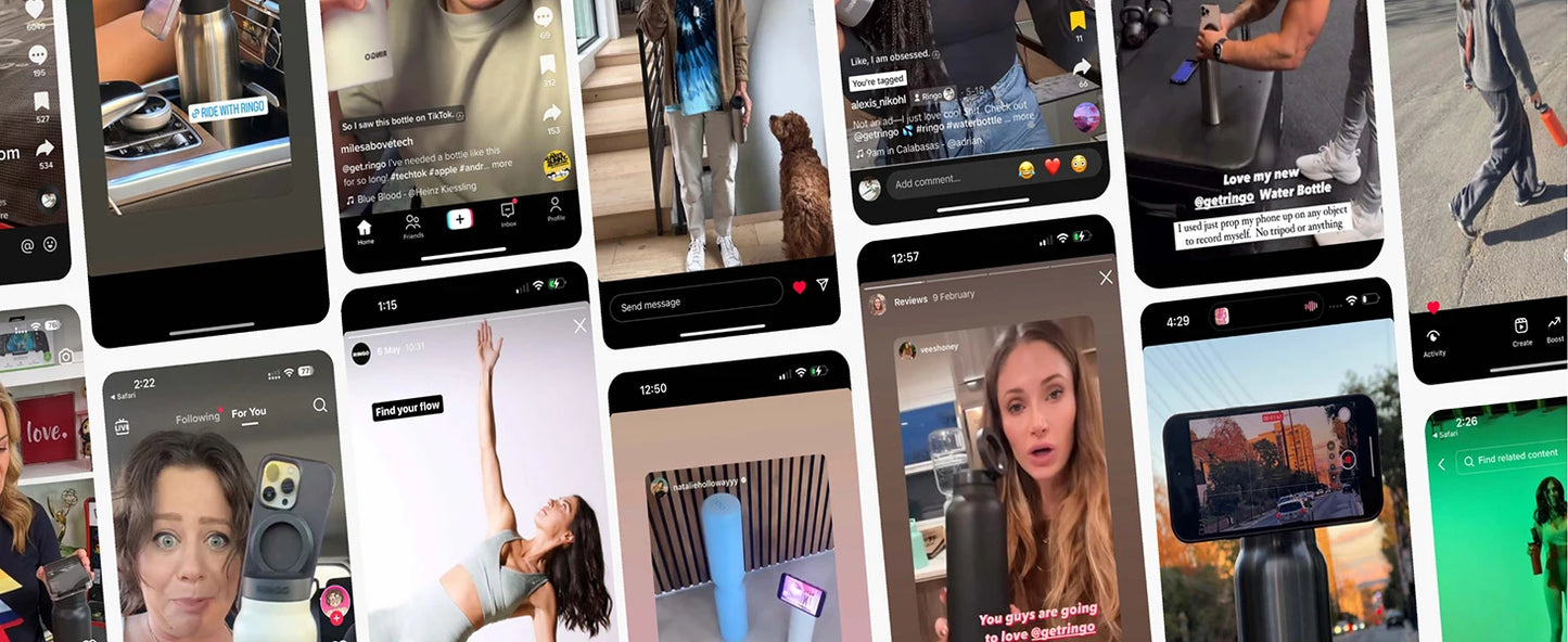 Insulated Water Bottle Compatible MagSafe Water Bottle With Phone Holder,Stainless Steel Water Bottle With Magnetic Phone Tripod